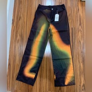Nwt multicolor X-ray sunset straight leg jeans brown, orange, green